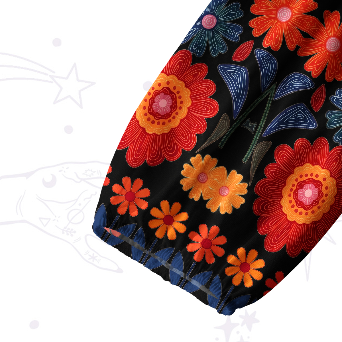 Purplehecate Retro Bloom Folk Floral Split Neck Tie Blouse