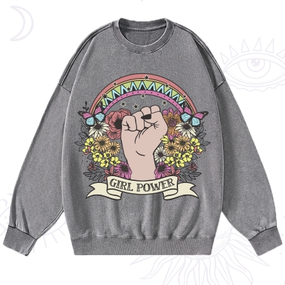 Purplehecate Girl Power Washed Sweatshirt