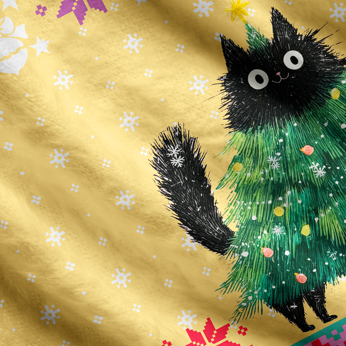 Purplehecate Funny Black Cat in Tree Ugly Cardigan Sweaters