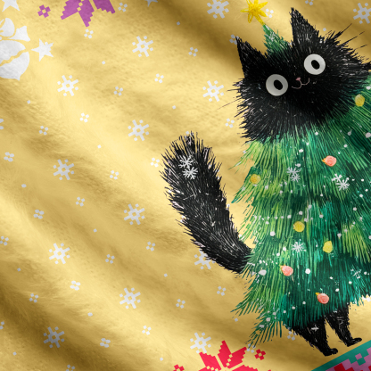 Purplehecate Funny Black Cat in Tree Ugly Cardigan Sweaters