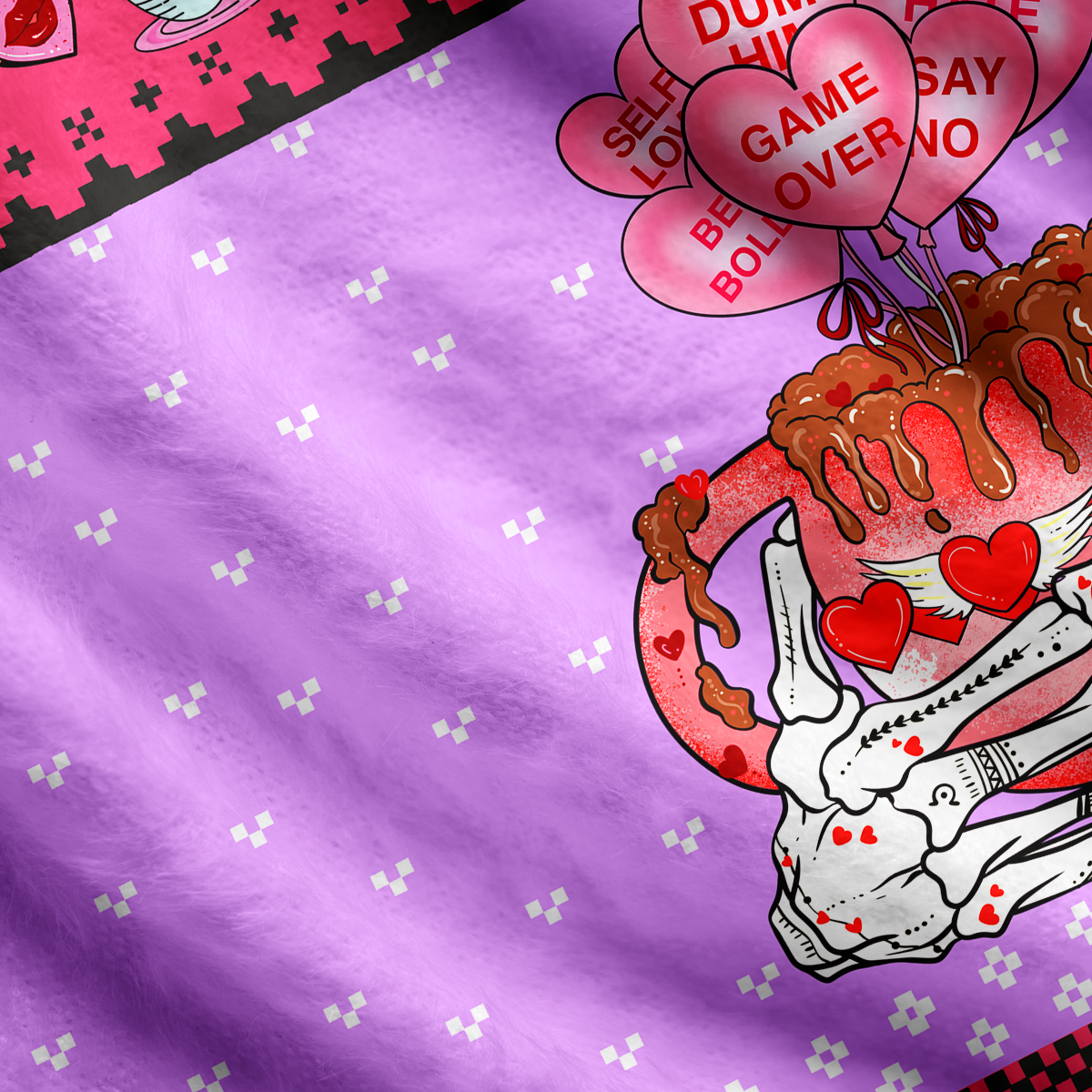 Purplehecate Purplehecate Love is Temporary, Caffeine are Forever Ugly Cardigan Sweaters