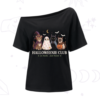 Purplehecate Halloweenie Club One Shoulder T-Shirt