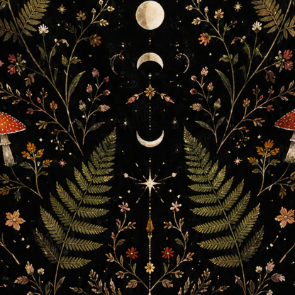 Purplehecate Moon Moth in the Enchanted Forest Yoga Pants