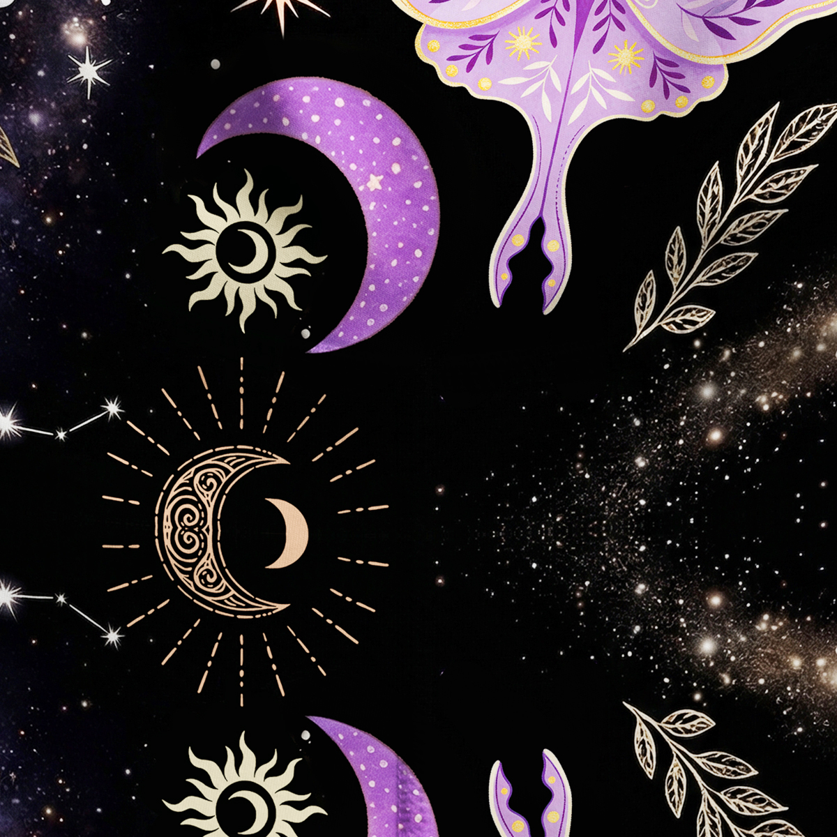 Purplehecate Starry Night Lunar Moth Yoga Pants