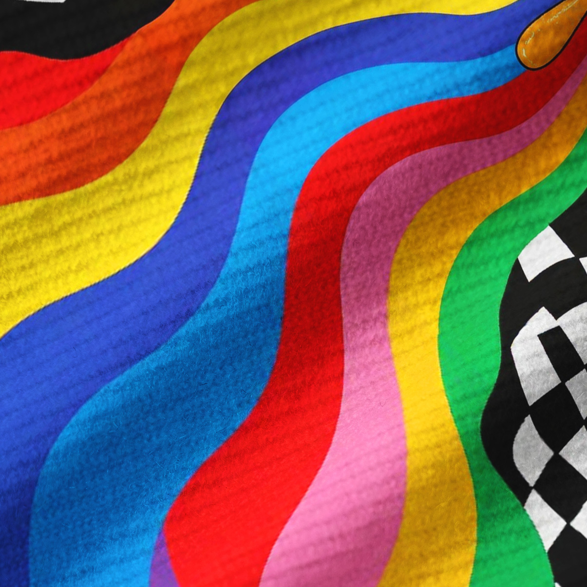 Purplehecate Trippy Rainbow Heart Eye Ribbed Knit Dress