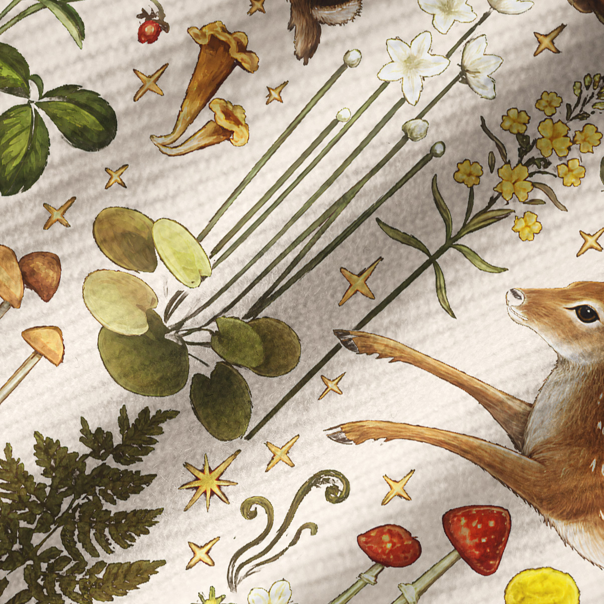 Purplehecate Enchanted Forest Animals Ribbed Knit Dress