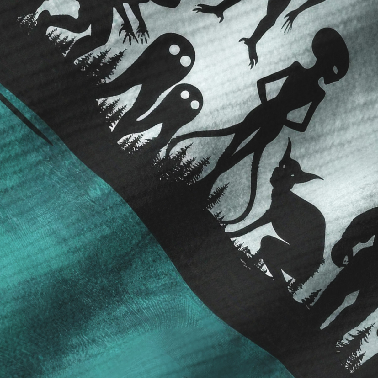 Purplehecate Alien Lake Monster Encounter Ribbed Knit Dress