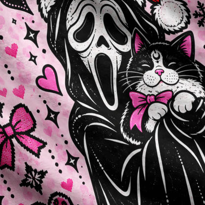Purplehecate Screaming Christmas Cat-Holding Ugly Cardigan Sweaters