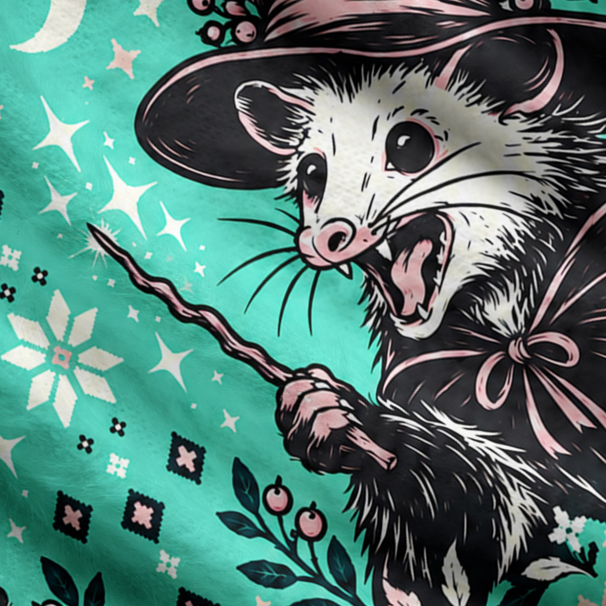 Purplehecate Screamin' Wizard Possum Ugly Cardigan Sweaters
