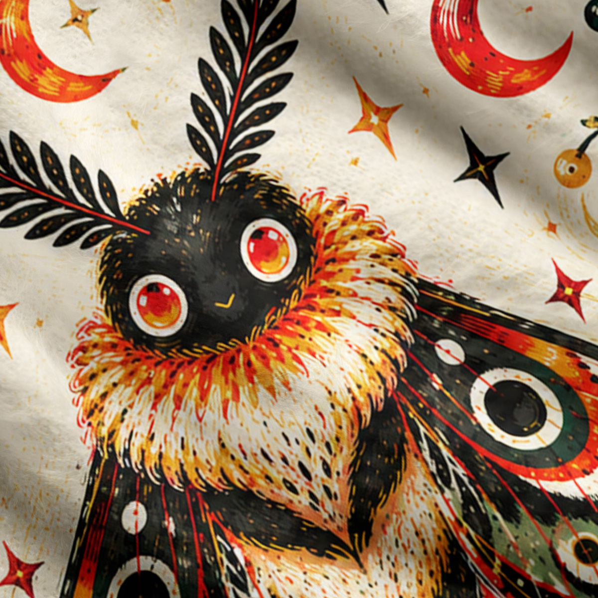 Purplehecate Christmas Moon Moth Guardian Ugly Cardigan Sweaters