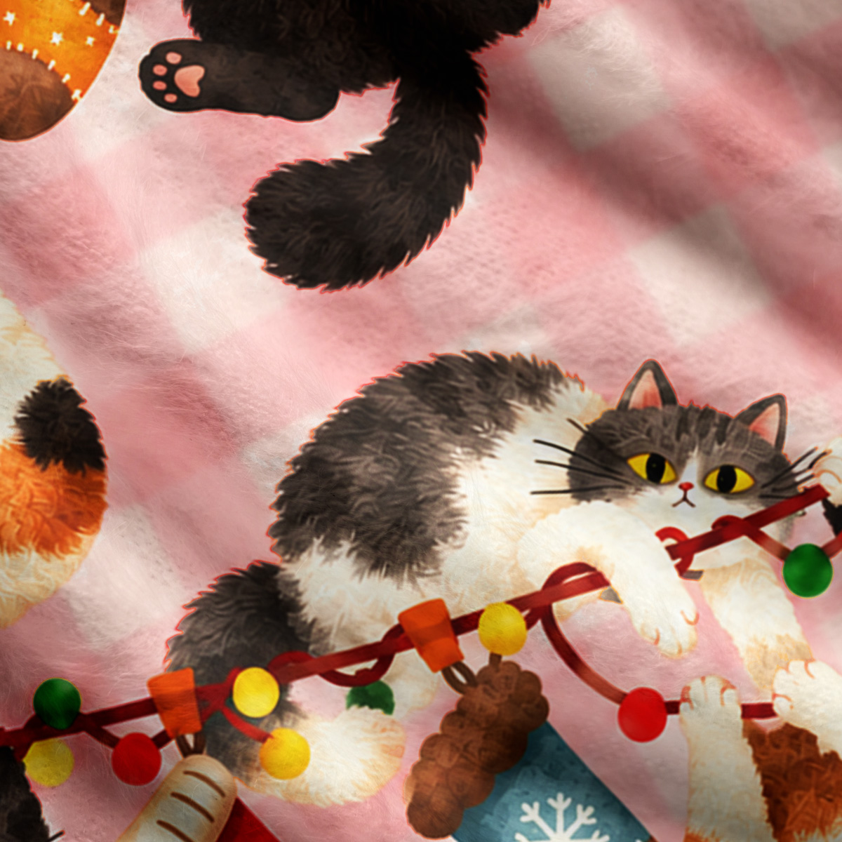 Purplehecate Christmas Stockings and Playful Cats Ugly Cardigan Sweaters