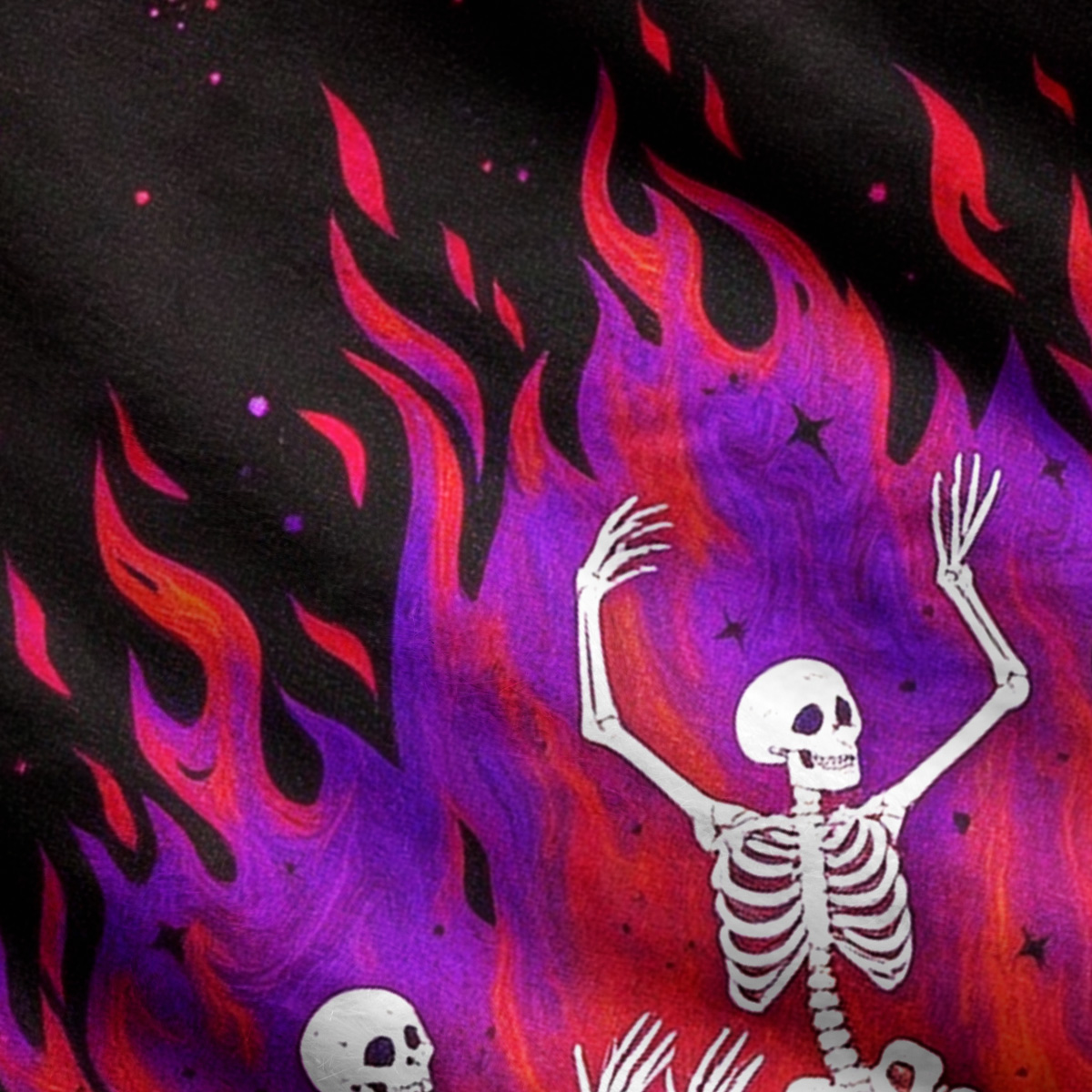 Purplehecate Flaming Skull Mayhem Ugly Cardigan Sweaters