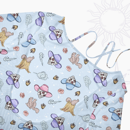 Purplehecate Magical Cowboy Skull Beachwear Cover-Up Dress