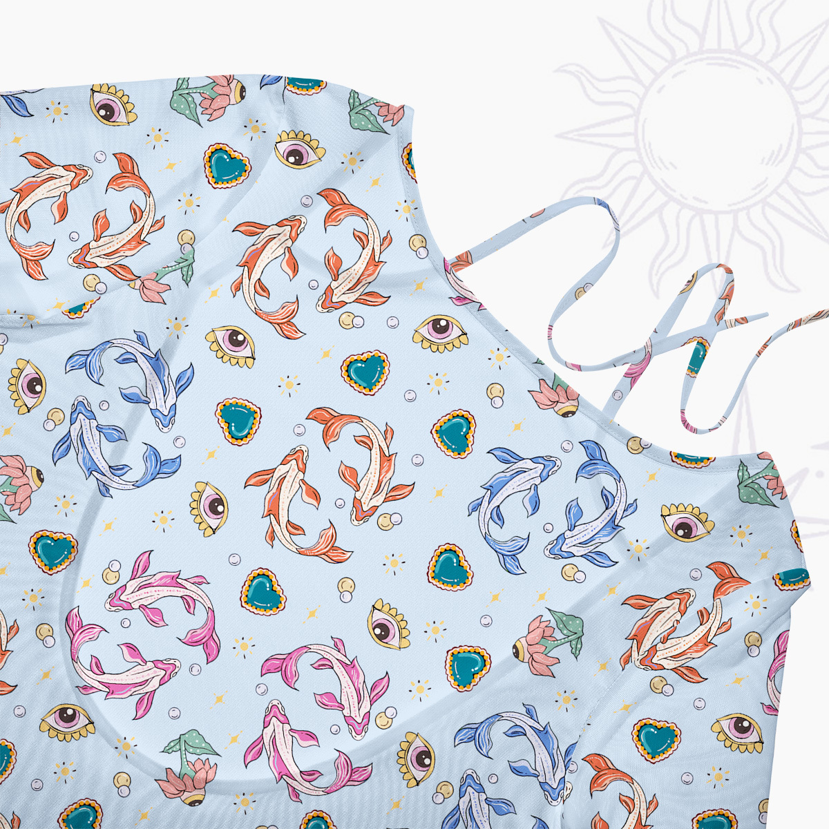 Purplehecate Pisces Spirit Zodiac Beachwear Cover-Up Dress