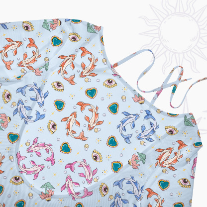 Purplehecate Pisces Spirit Zodiac Beachwear Cover-Up Dress