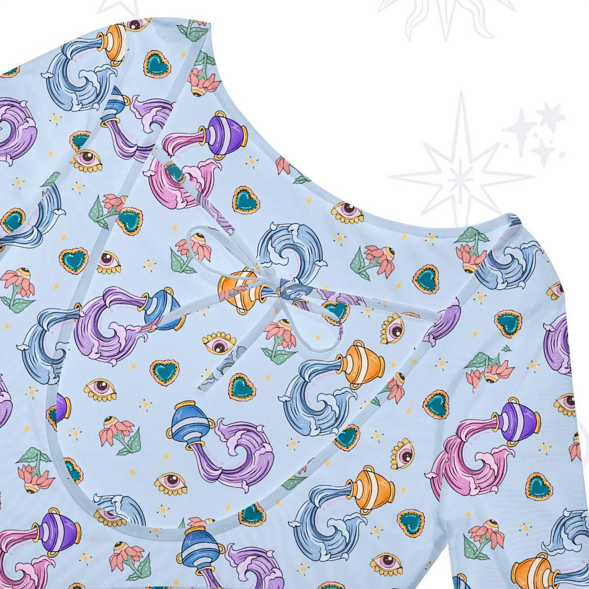 Purplehecate Aquarius Spirit Zodiac Beachwear Cover-Up Dress