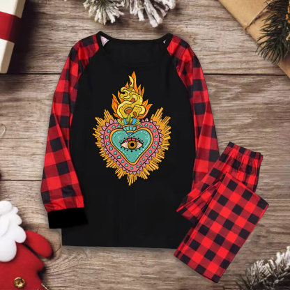 Purplehecate Rainbow Sacred Heart Christmas Pajamas