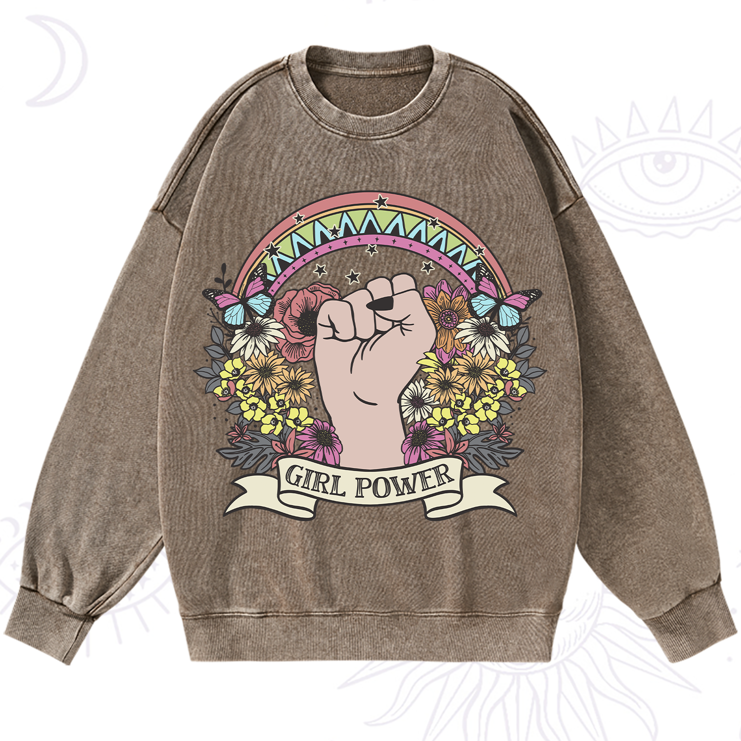 Purplehecate Girl Power Washed Sweatshirt