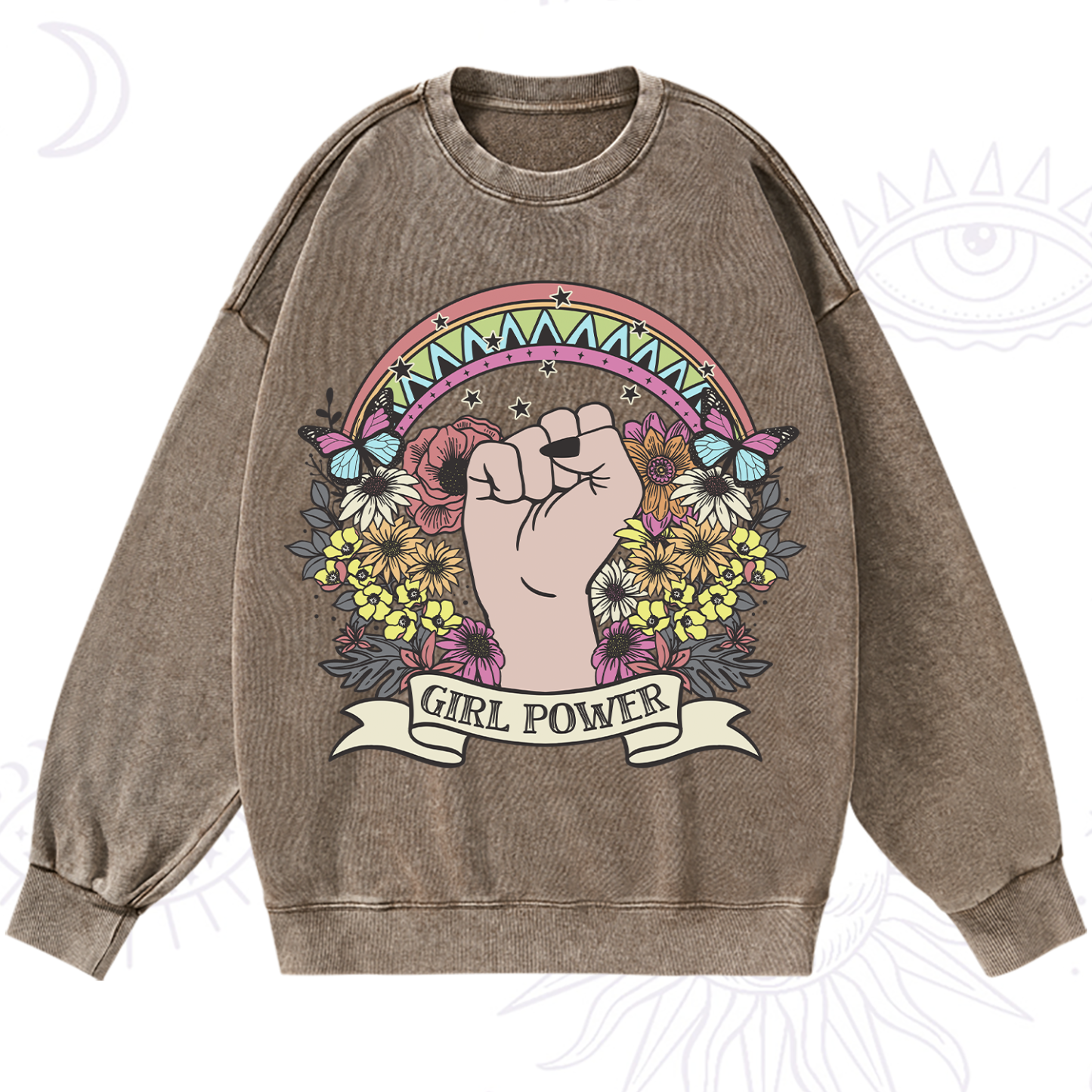 Purplehecate Girl Power Washed Sweatshirt