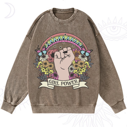 Purplehecate Girl Power Washed Sweatshirt