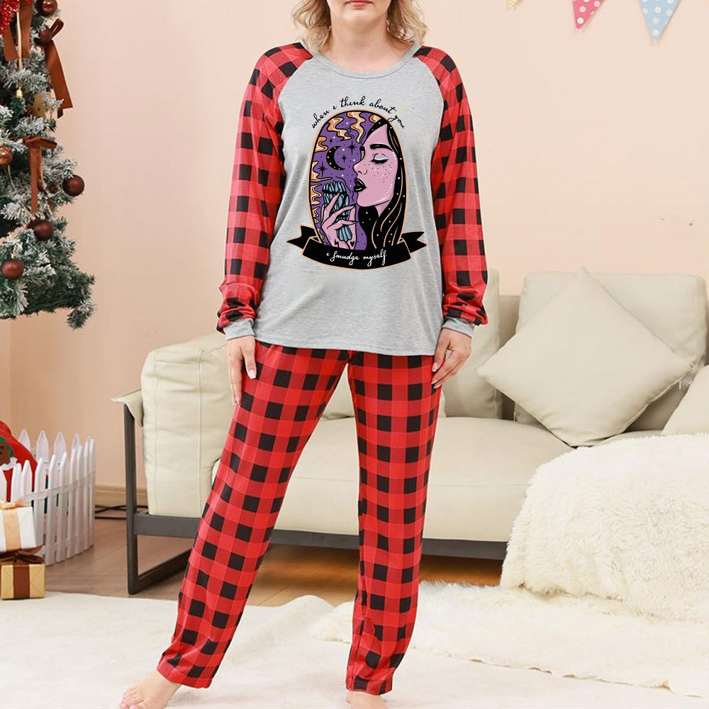 Purplehecate When I Think About You Christmas Pajamas