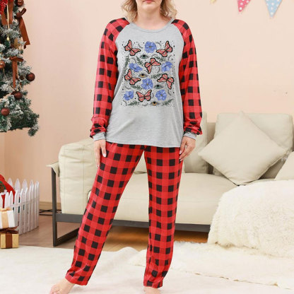 Purplehecate Butterfly Floral Christmas Pajamas