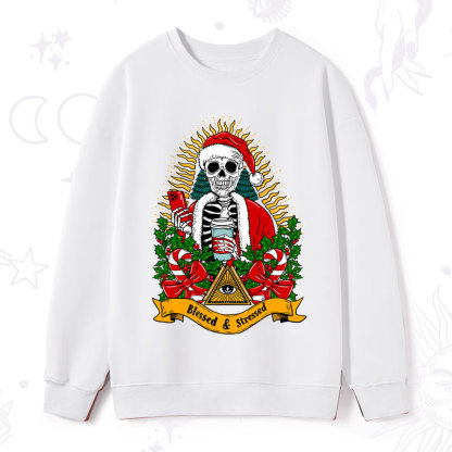 Purplehecate Christmas Blessed And Stressed Sweatshirt