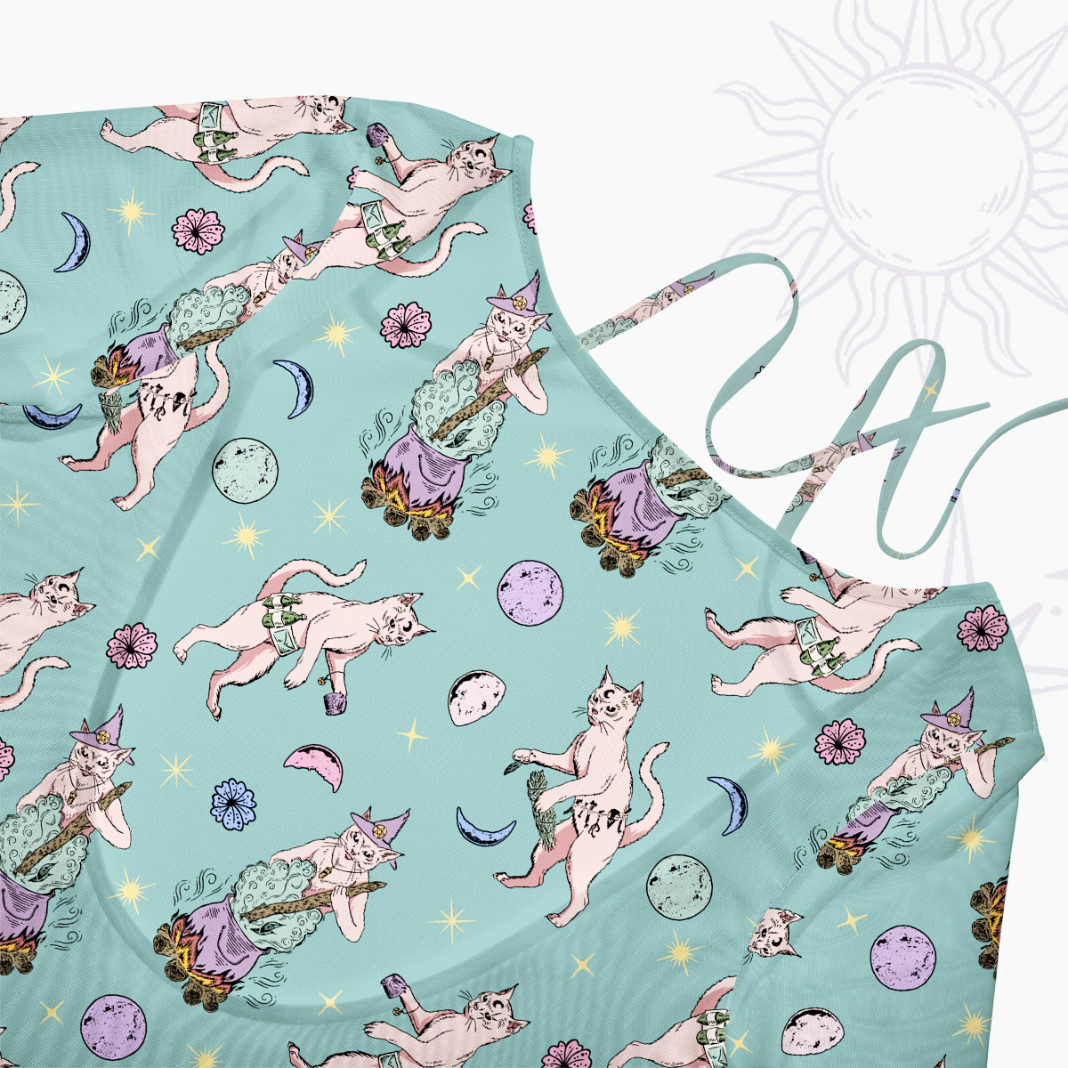 Purplehecate Cat Coven Beachwear Cover-Up Dress