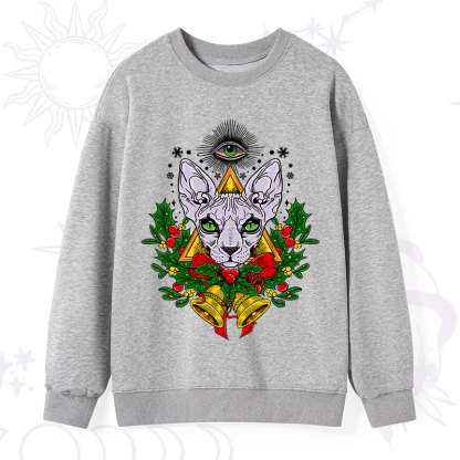 Purplehecate Christmas Mystical Cat Sweatshirt