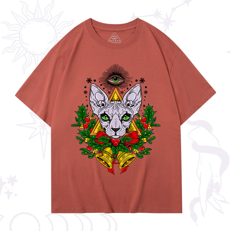 Purplehecate Christmas Mystical Cat T-Shirt