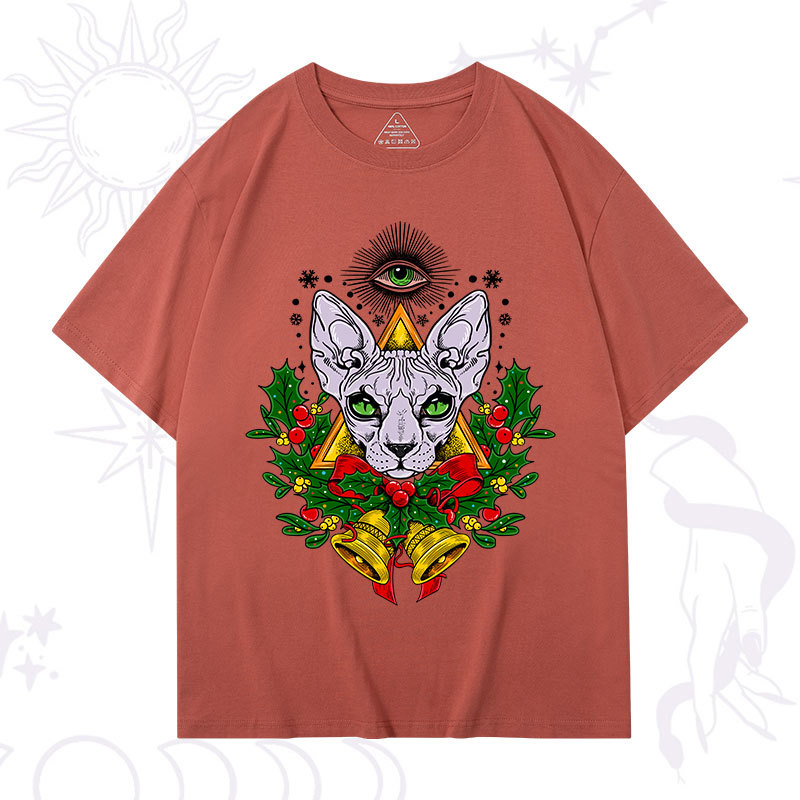 Purplehecate Christmas Mystical Cat T-Shirt