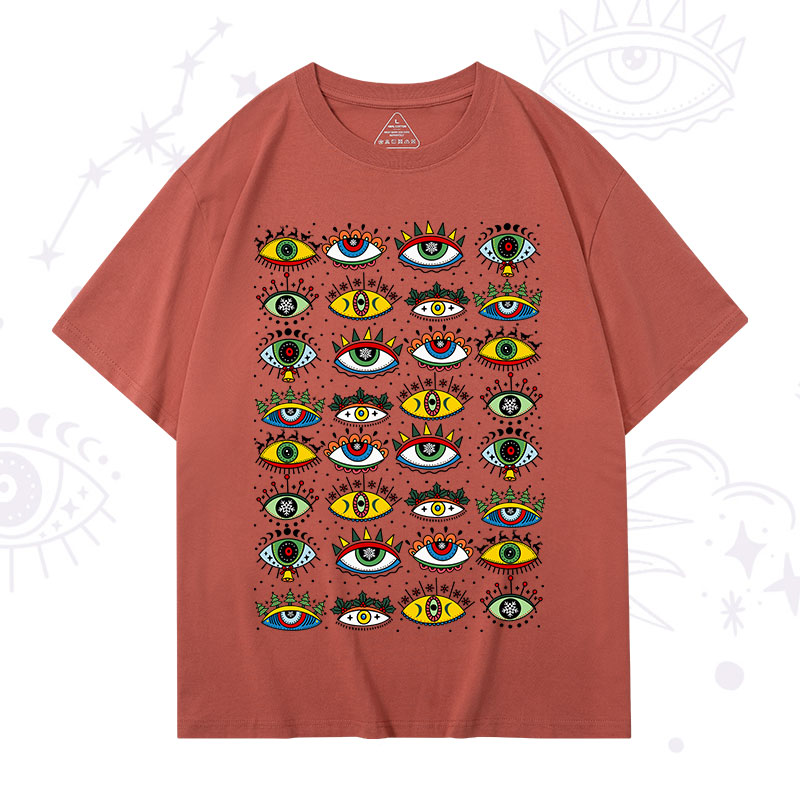 Purplehecate Christmas Evil Eye Pattern T-Shirt