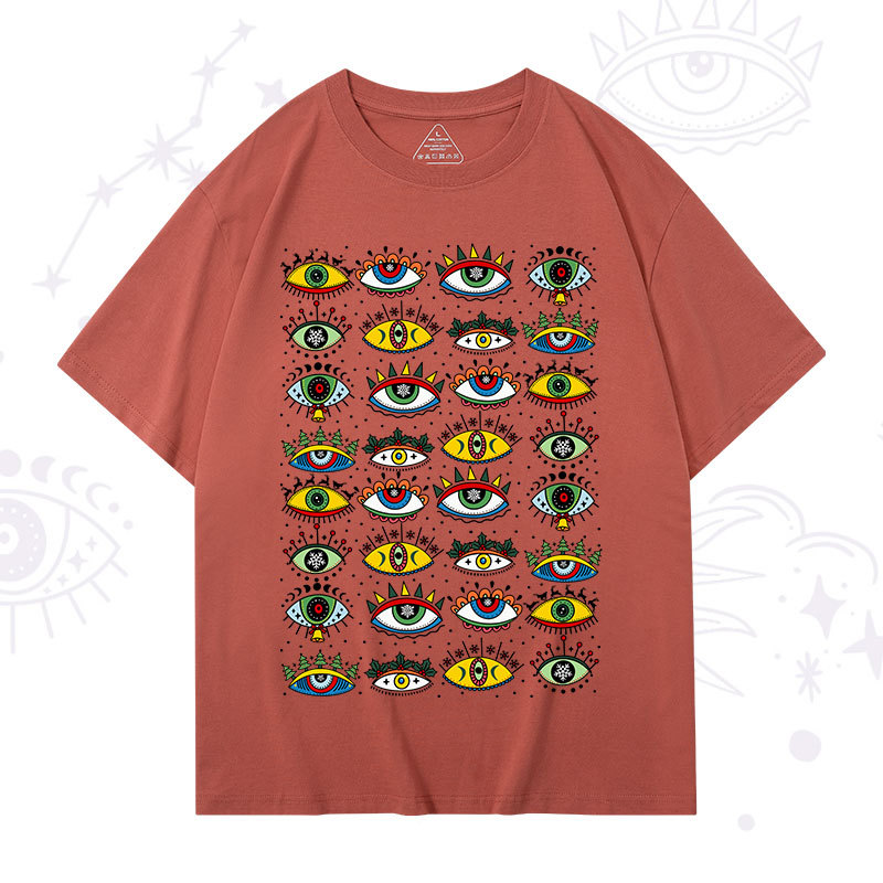 Purplehecate Christmas Evil Eye Pattern T-Shirt