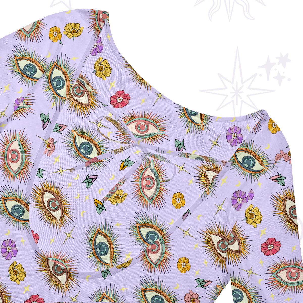 Purplehecate Evil Eye Pattern Beachwear Cover-Up Dress