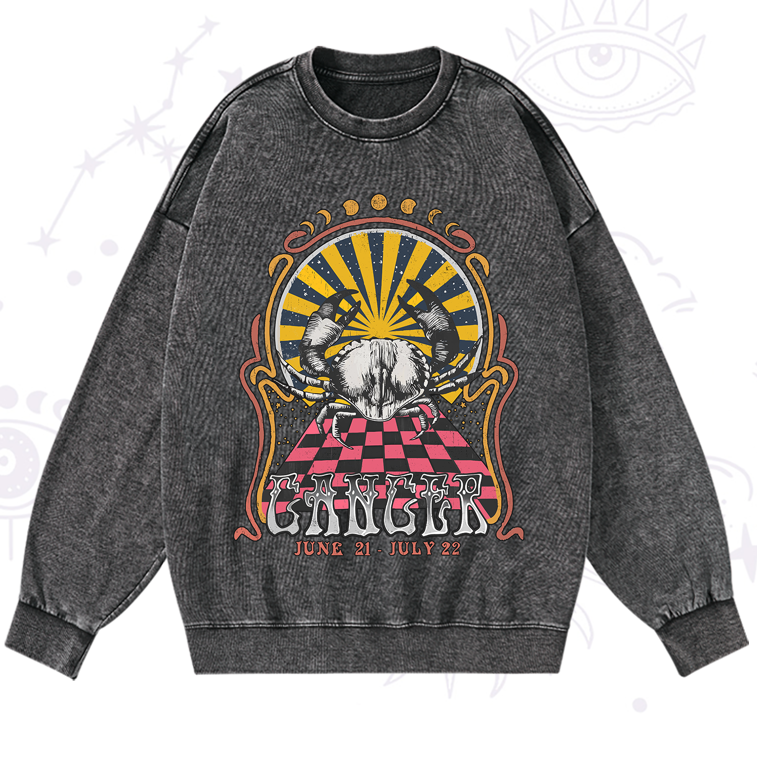 Purplehecate Cancer Crew Zodiac Washed Sweatshirt