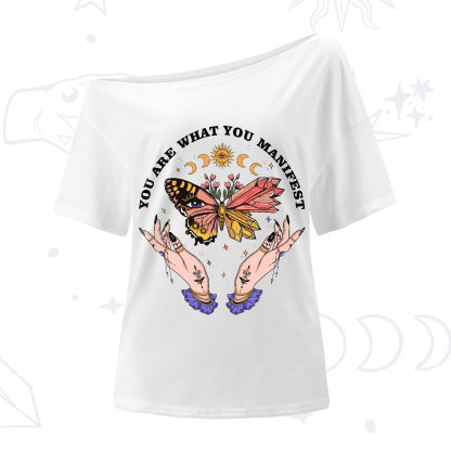 Purplehecate You Are What You Manifest One-Shoulder T-Shirt