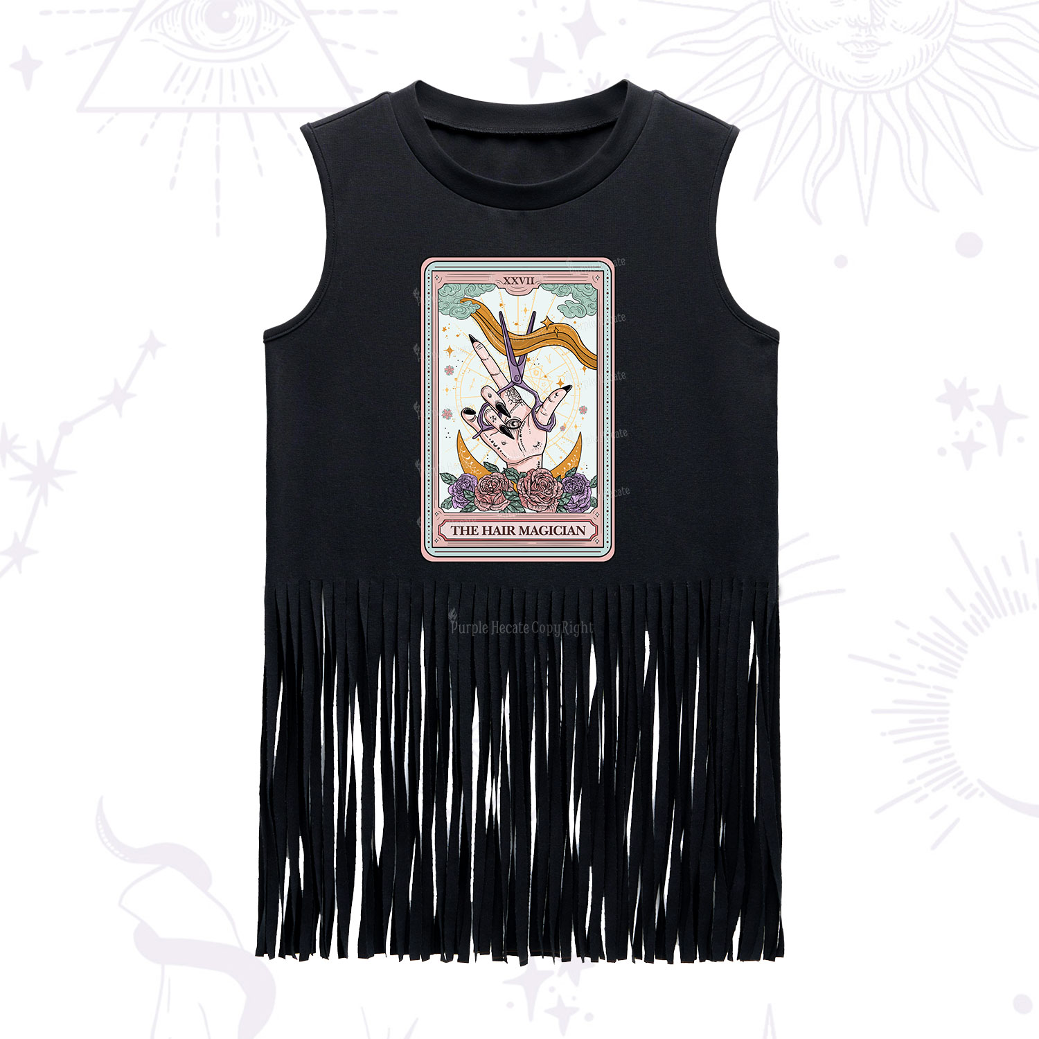 Purplehecate The Hair Magician Tarot Fringe Tank Top