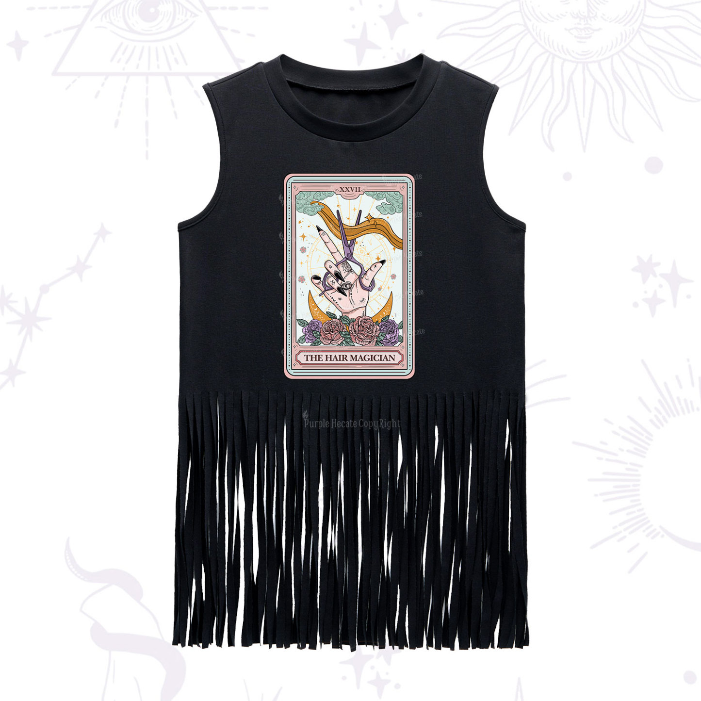 Purplehecate The Hair Magician Tarot Fringe Tank Top