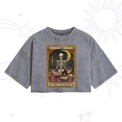 Purplehecate The Reader Tarot Washed Cropped T-Shirt