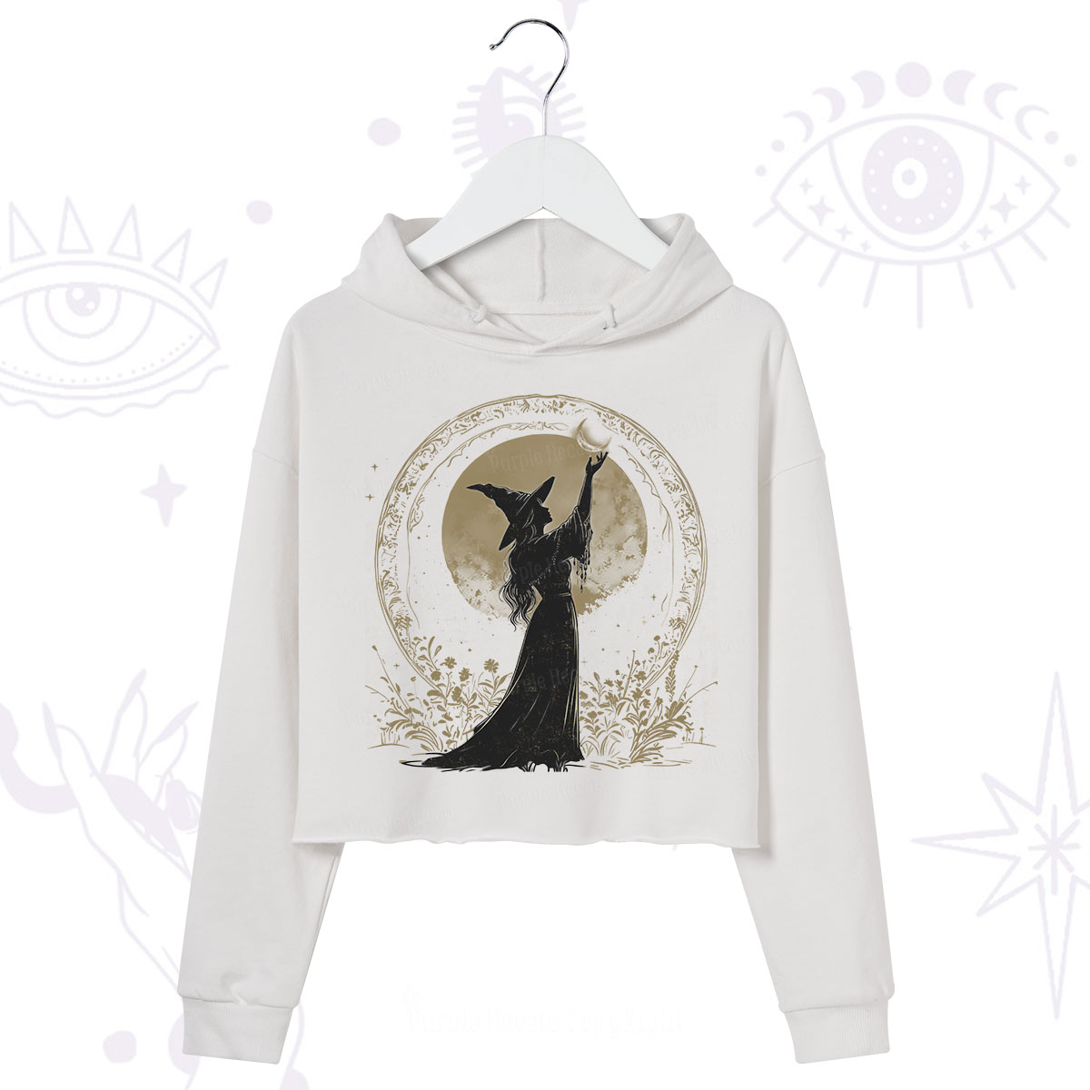 Purplehecate The Moon Witch Crop Hoodie