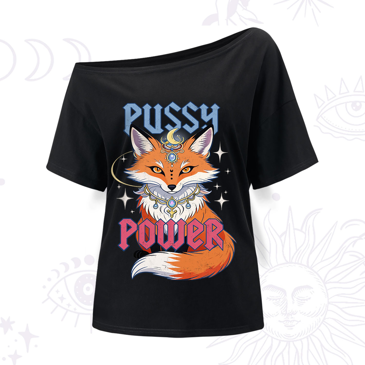 Purplehecate Pussy Power One Shoulder T-Shirt