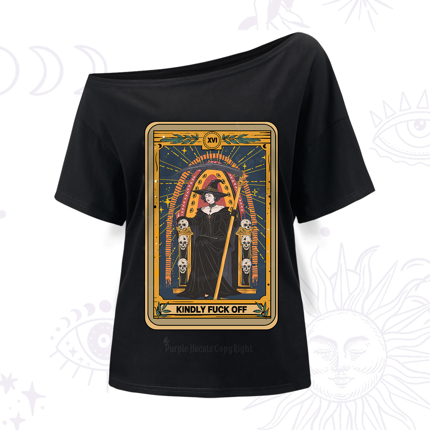 Purplehecate The Kindly Fuck Off Tarot One Shoulder T-Shirt