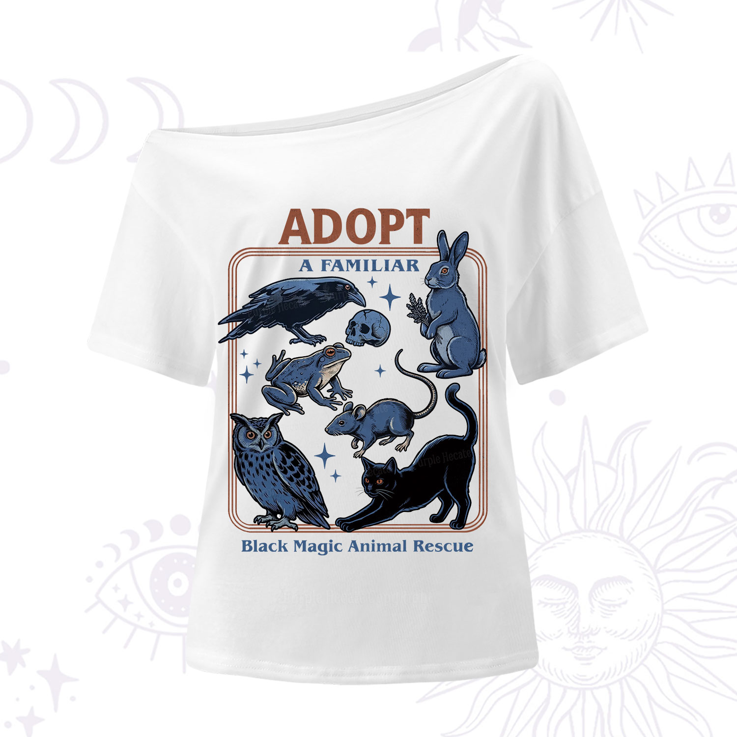 Purplehecate Adopt a Familiar One Shoulder T-Shirt