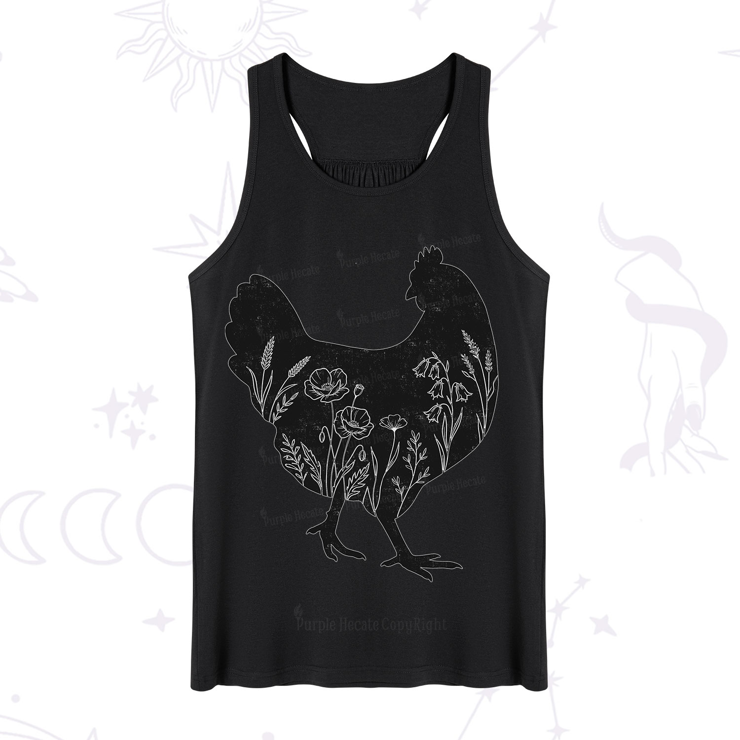 Purplehecate Floral Chicken Tank