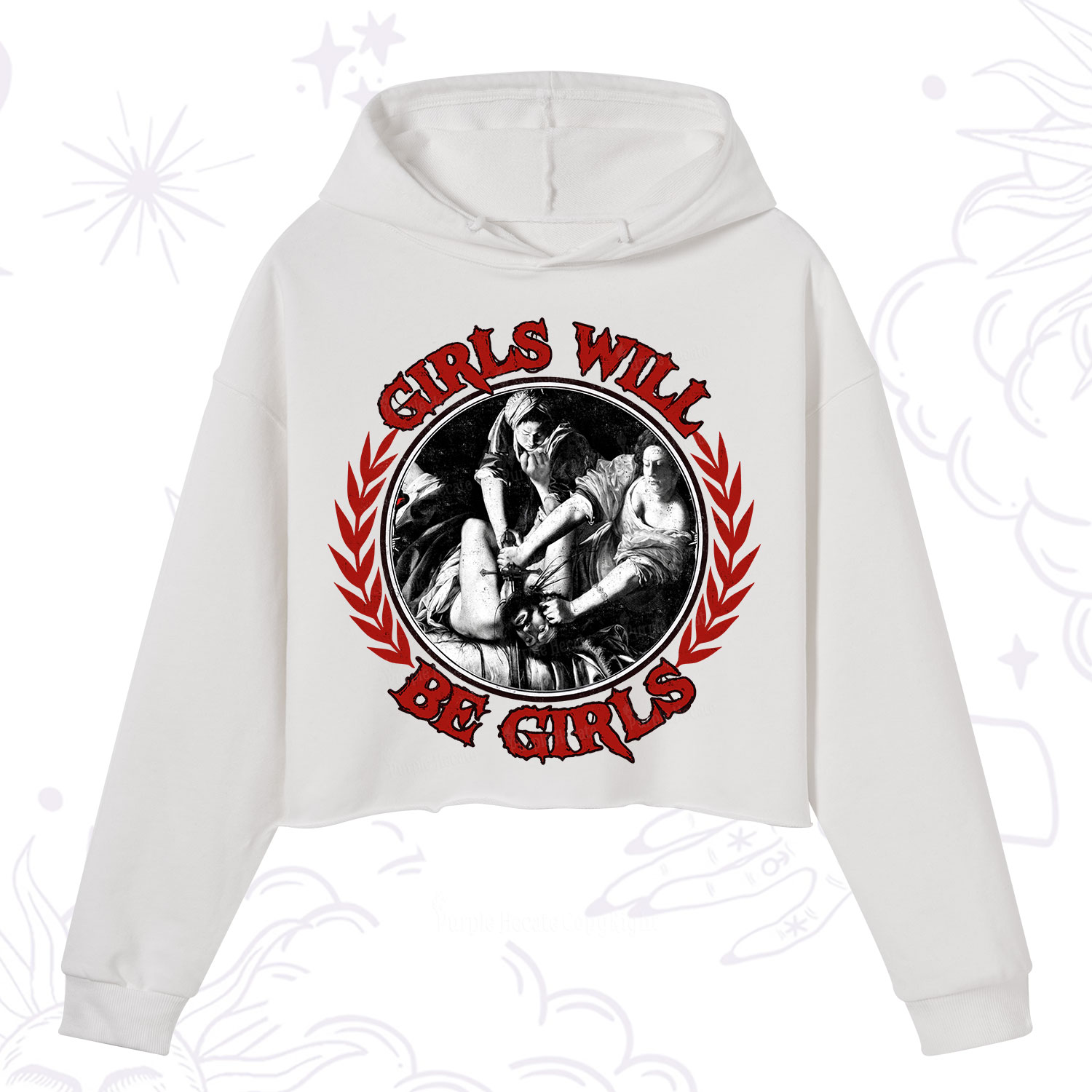 Purplehecate Girls Will Be Girls Witch Crop Hoodie