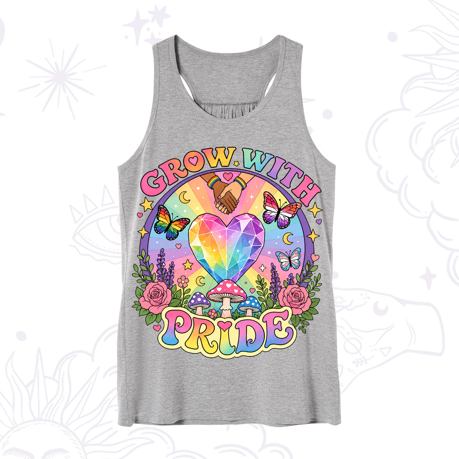 Purplehecate Grow With Pride Rainbow Heart Tank