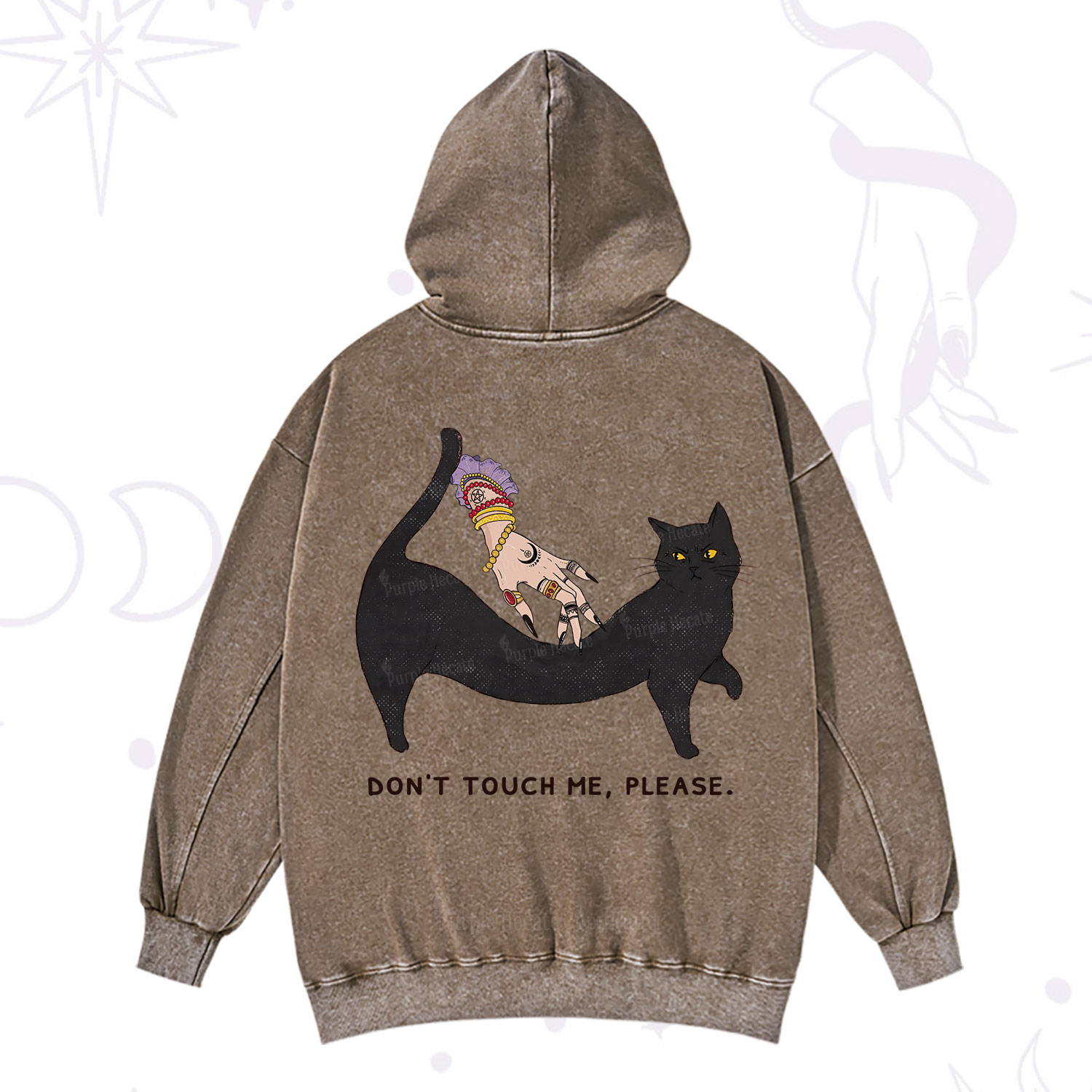 Purplehecate Don't Touch Me Washed Hoodie