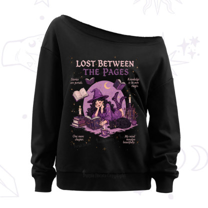 Purplehecate Lost Between the Pages Off The Shoulder Sweatshirt