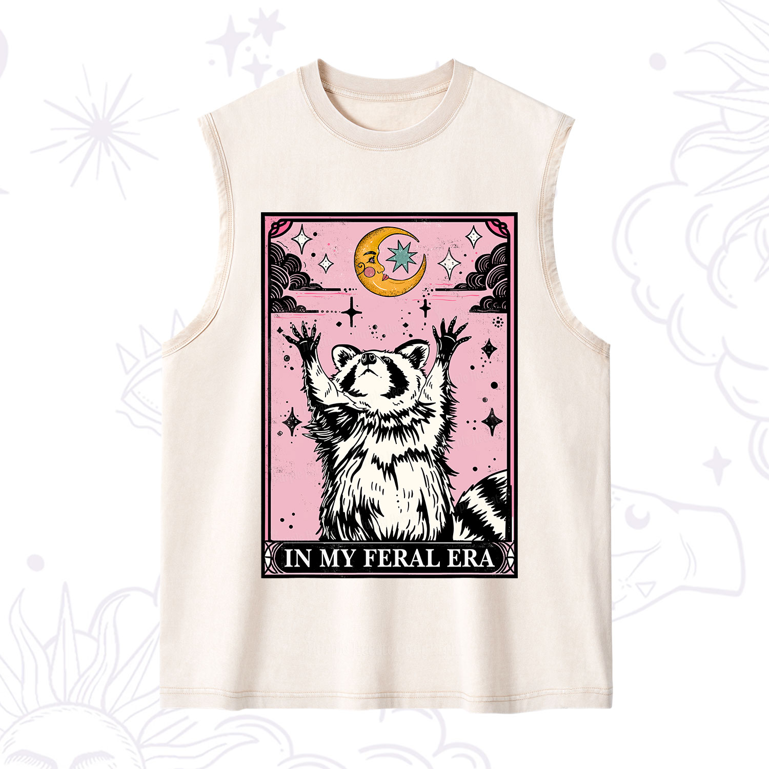 Purplehecate The In My Feral Era Tarot Raccoon Washed Tank
