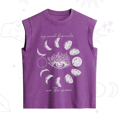 Purplehecate My Mood Depends On The Moon Vintage Washed Tank